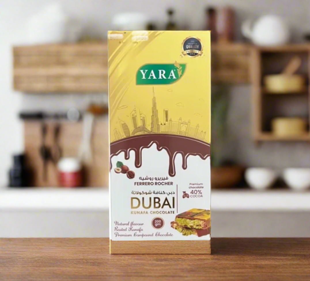 Luxurious Dubai Milk Chocolate with Ferrero Rocher, 200g - YARA