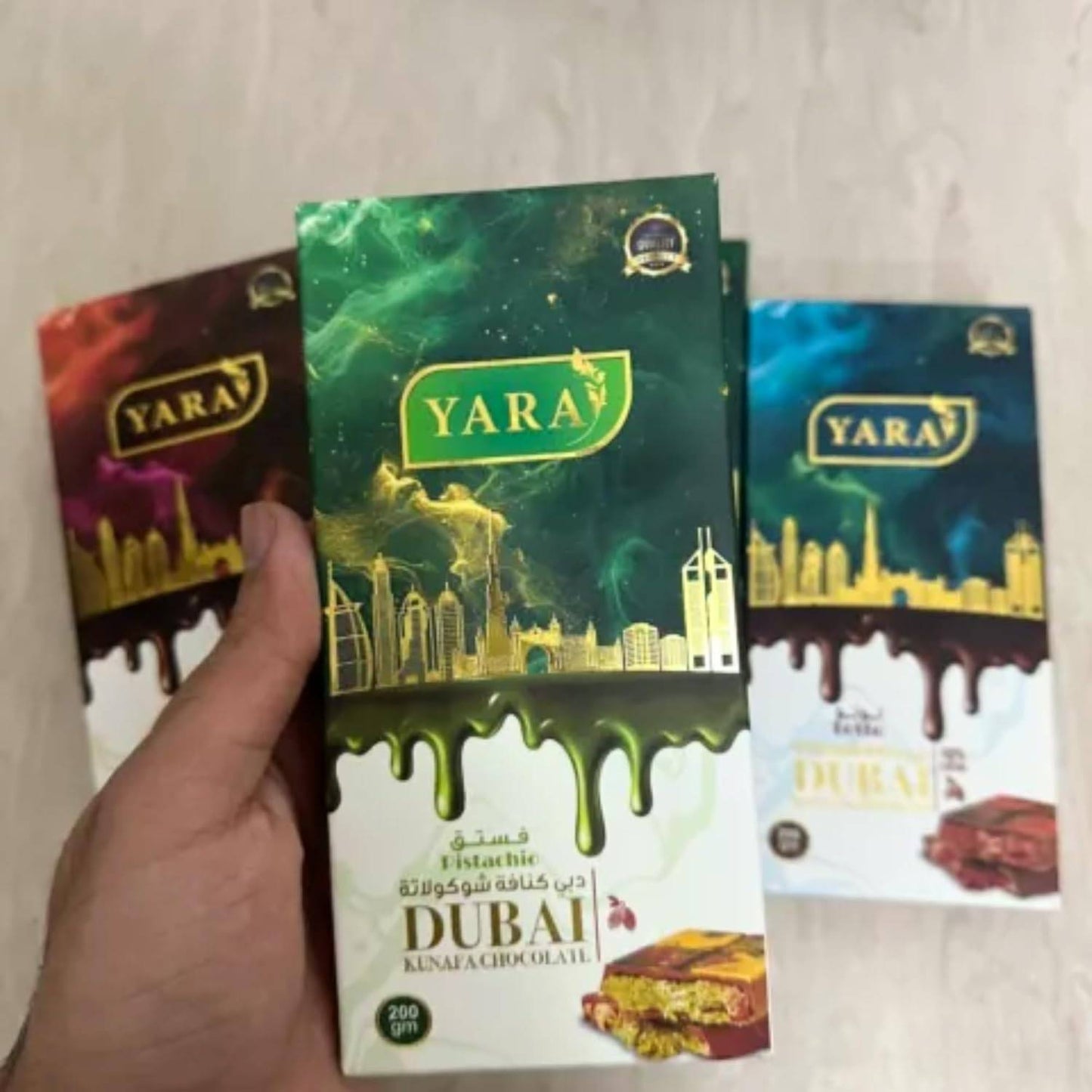 Luxurious Dubai Kunafa Milk Chocolate with Pistachio, 200g - YARA