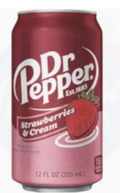 Dr Pepper Strawberry & Cream 330ml - Berry Soda | UK